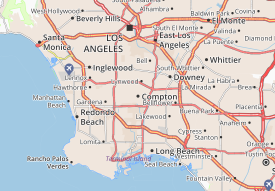 Karte Stadtplan Compton