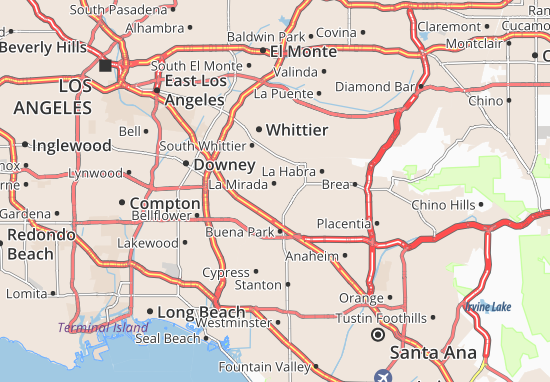 los angeles attractions map
