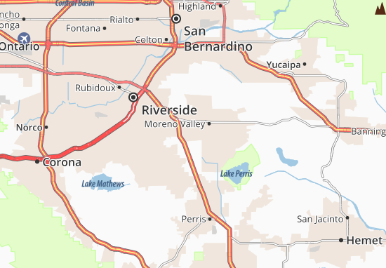 Kaart Plattegrond Moreno Valley