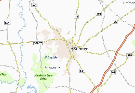 Karte Stadtplan Sumter