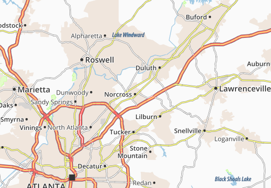 Karte Stadtplan Norcross