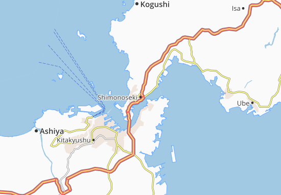 Mapa Shimonoseki