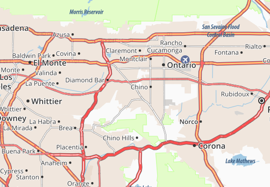 Karte Stadtplan Chino Hills