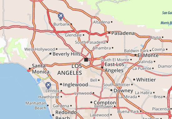 Ficticio Comparar Descubrir Mapa MICHELIN Los Angeles - plano Los Angeles - ViaMichelin