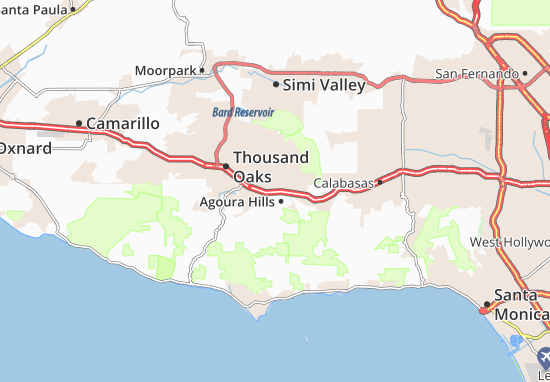 Karte Stadtplan Agoura Hills