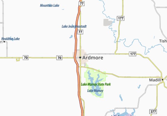 Karte Stadtplan Ardmore