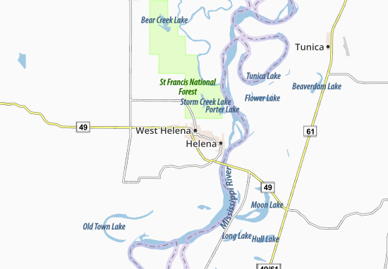 Mapa West Helena