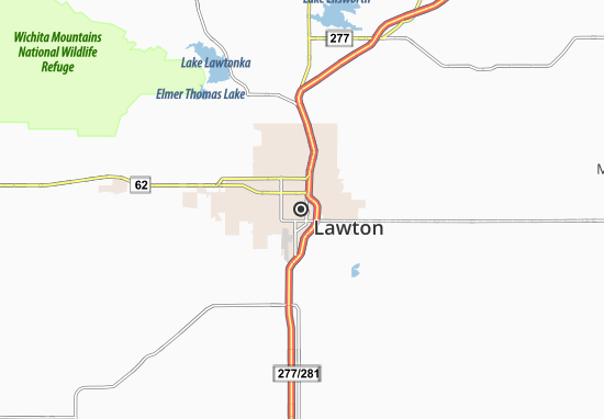 Karte Stadtplan Lawton