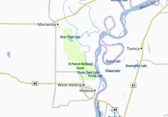 Mapa Phillips Bayou