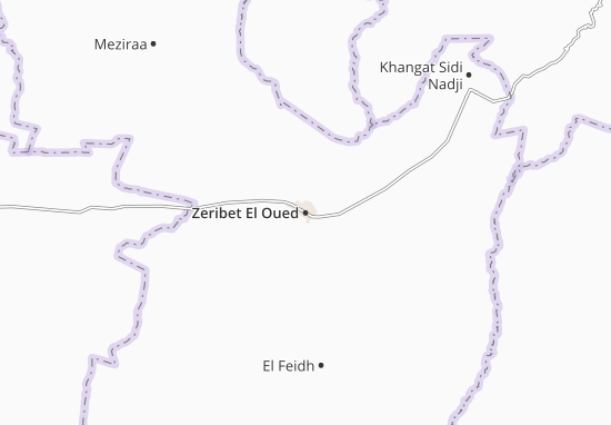 Mapa Zeribet El Oued