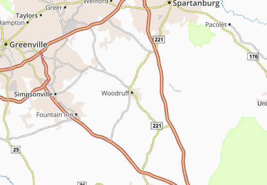 Karte Stadtplan Woodruff