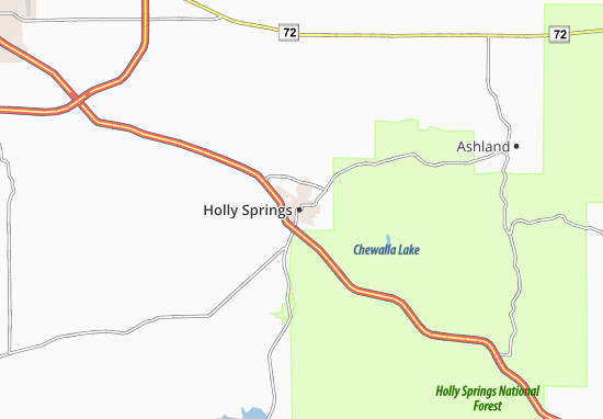 Kaart Plattegrond Holly Springs