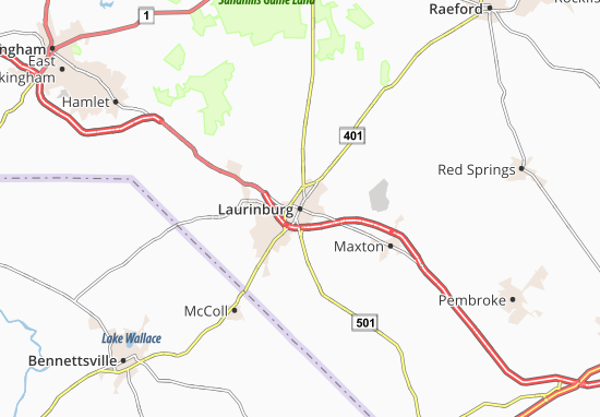 Mapa Laurinburg