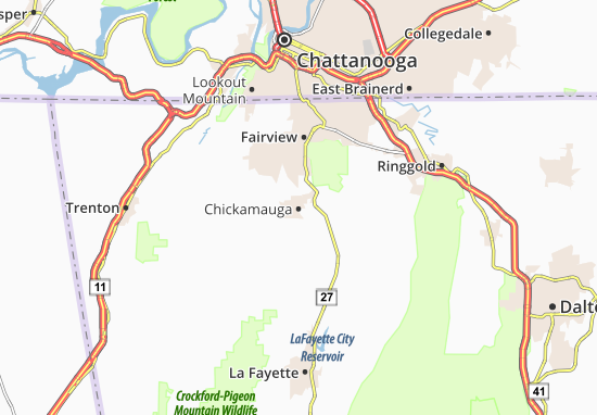 Kaart Plattegrond Chickamauga