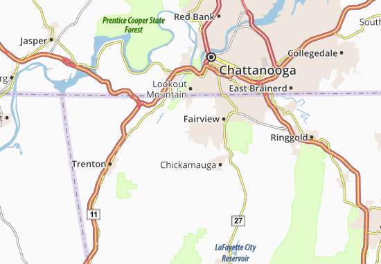Mapa Chattanooga Valley