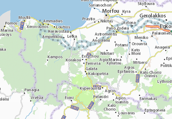 Karte Stadtplan Evrychou