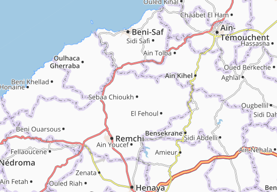 Karte Stadtplan Sebaa Chioukh