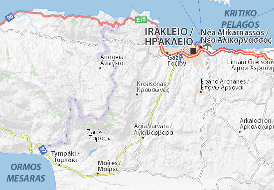 Kaart Plattegrond Krousónas