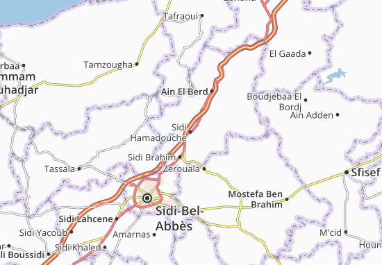 Karte Stadtplan Sidi Hamadouche