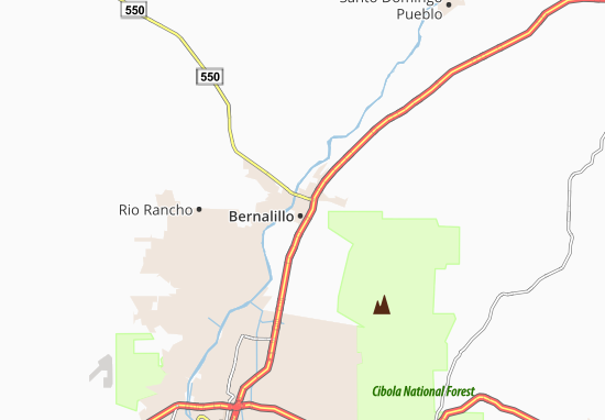 Karte Stadtplan Bernalillo