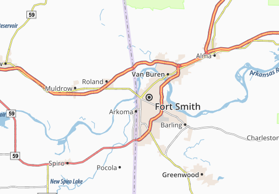 Kaart Plattegrond Fort Smith