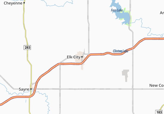 Kaart Plattegrond Elk City