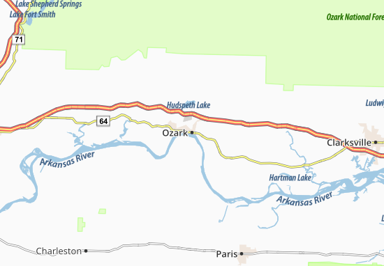 Karte Stadtplan Ozark