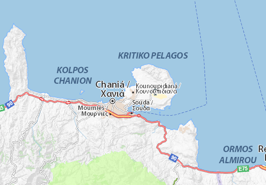 Karte Stadtplan Kounoupidianá