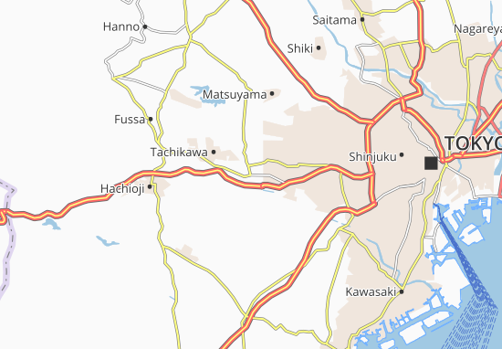 Karte Stadtplan Kunitachi