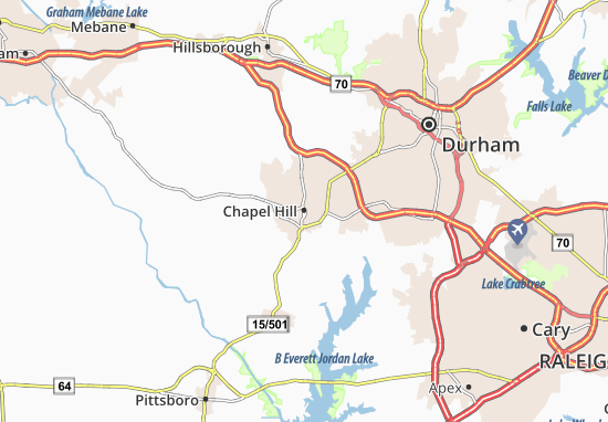 Karte Stadtplan Chapel Hill