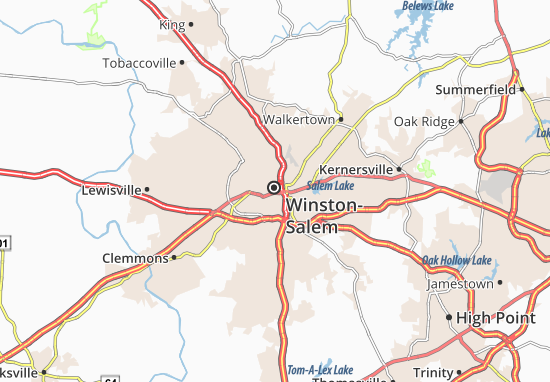 Mapa Winston-Salem
