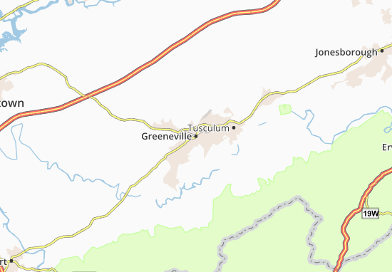 Kaart Plattegrond Greeneville