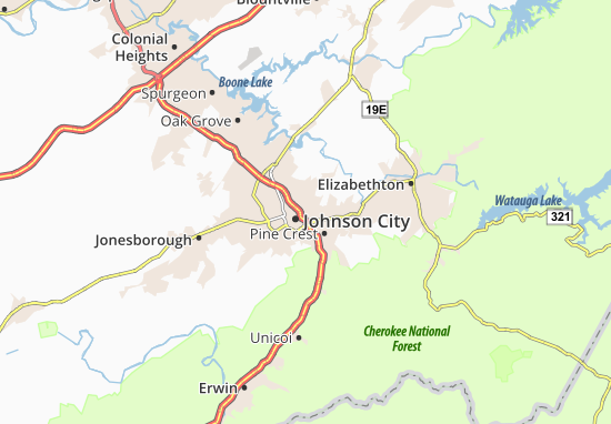 Mapa Johnson City