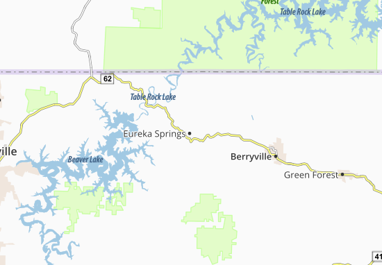 Karte Stadtplan Eureka Springs