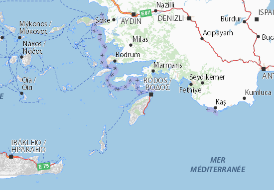 Karte Stadtplan Dodekanisa