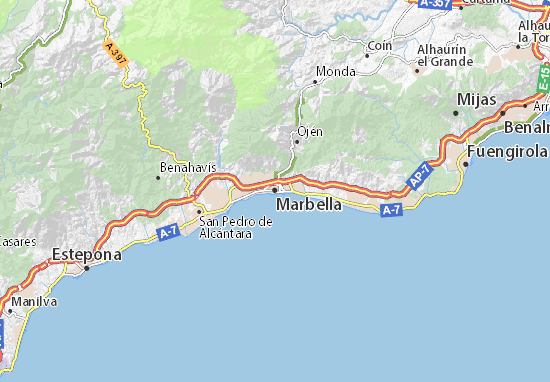 carte sud espagne marbella Carte détaillée Marbella   plan Marbella   ViaMichelin