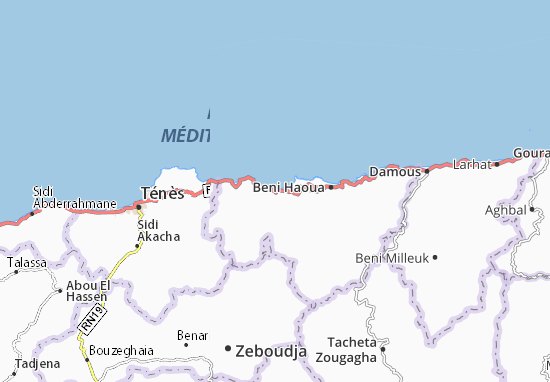 Karte Stadtplan Oued Ghoussine