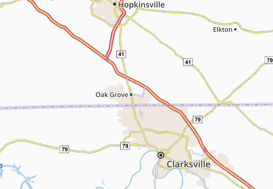 Karte Stadtplan Oak Grove