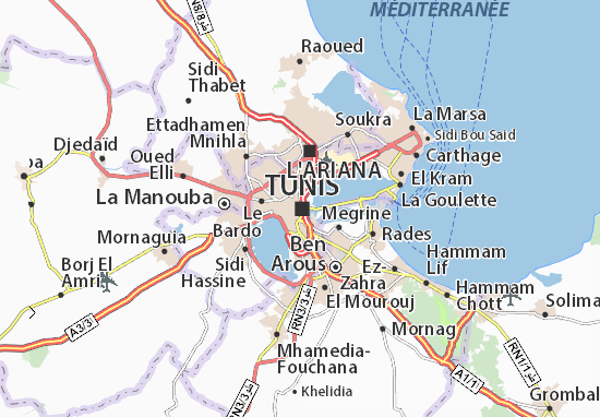 Mapa Grand Tunis
