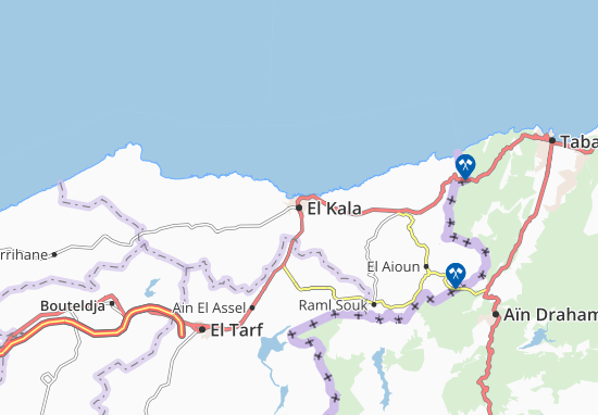 Kaart Plattegrond El Kala