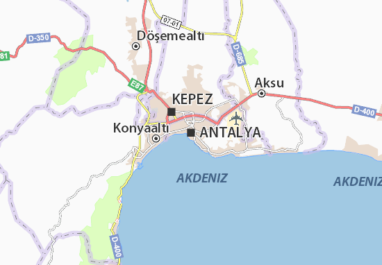 antalya mapa Mapa Antalya   plano Antalya   ViaMichelin antalya mapa