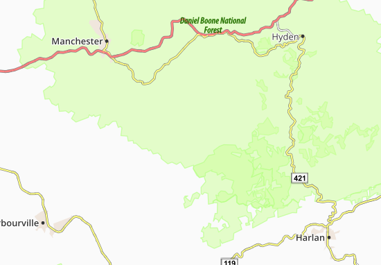 Mapa Ashers Fork