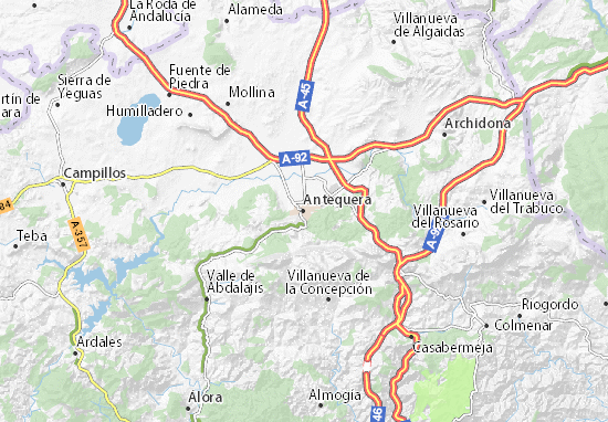 Karte Stadtplan Antequera