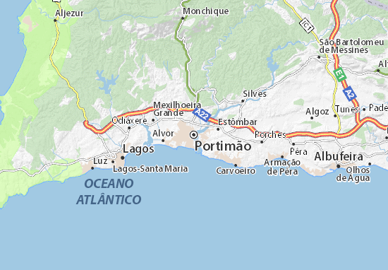 Karte Stadtplan Portimão