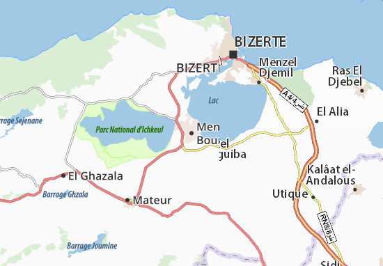 Karte Stadtplan Menzel Bourguiba