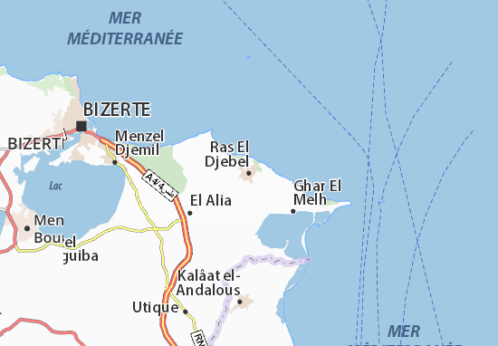 Karte Stadtplan Ras El Djebel
