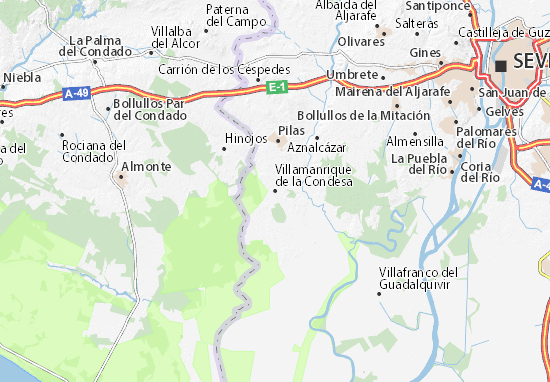 Kaart Plattegrond Villamanrique de la Condesa