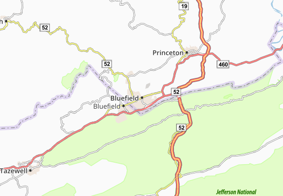 Mapa Bluefield