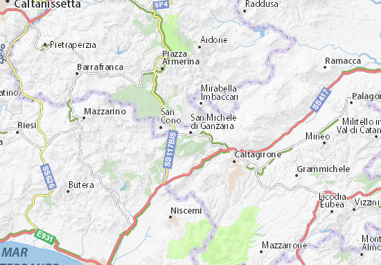 Kaart Plattegrond San Michele di Ganzaria