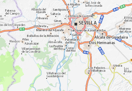 Karte Stadtplan Coria del Río